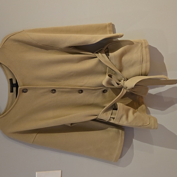 Banana Republic Beige Knit Belted Blazer Auze L petite NWT - Picture 2 of 5